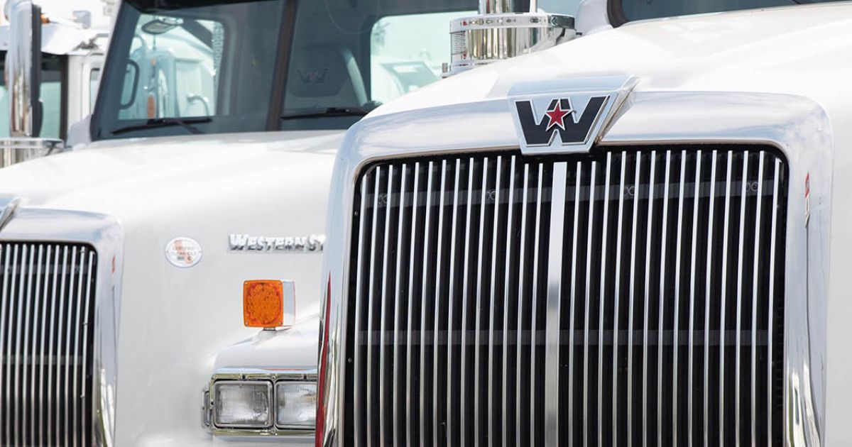 Grill of a Western Star truck