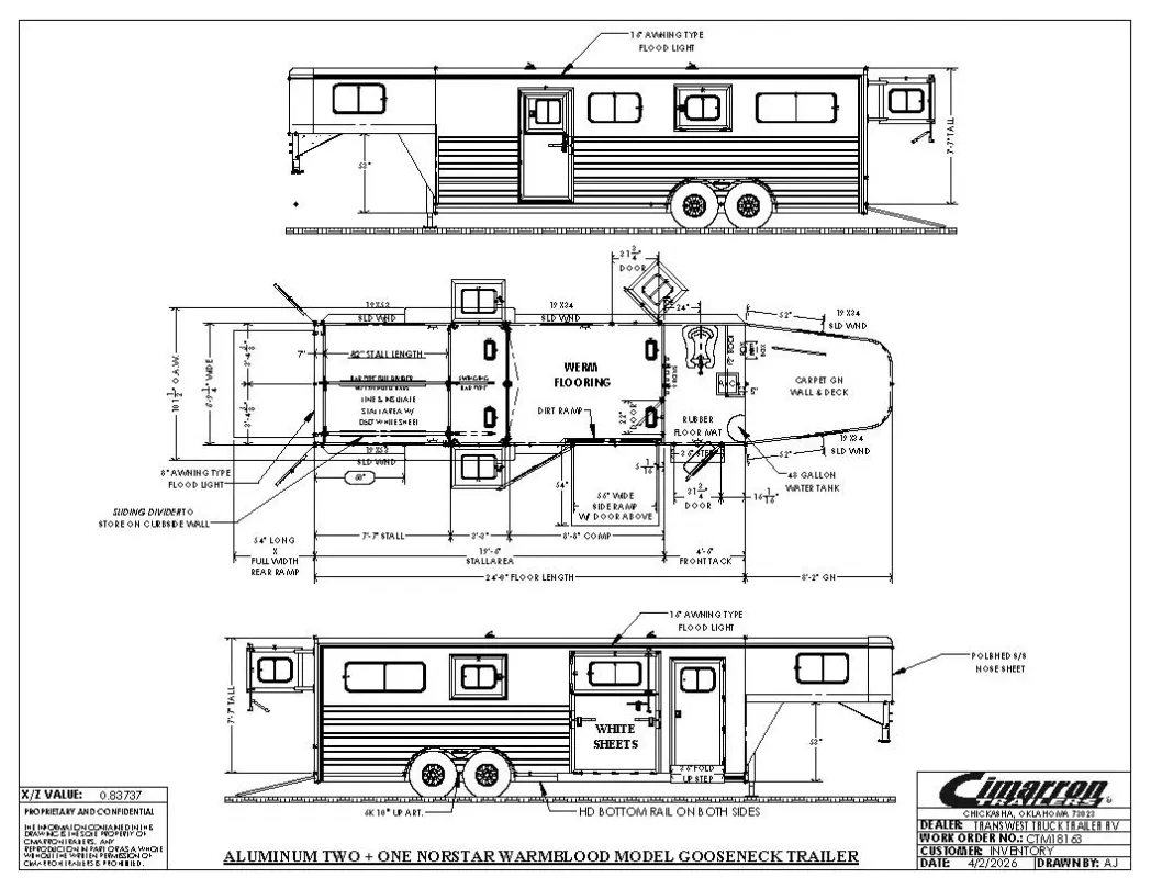 2027 Cimarron Norstar Warmblood 2 + 1 