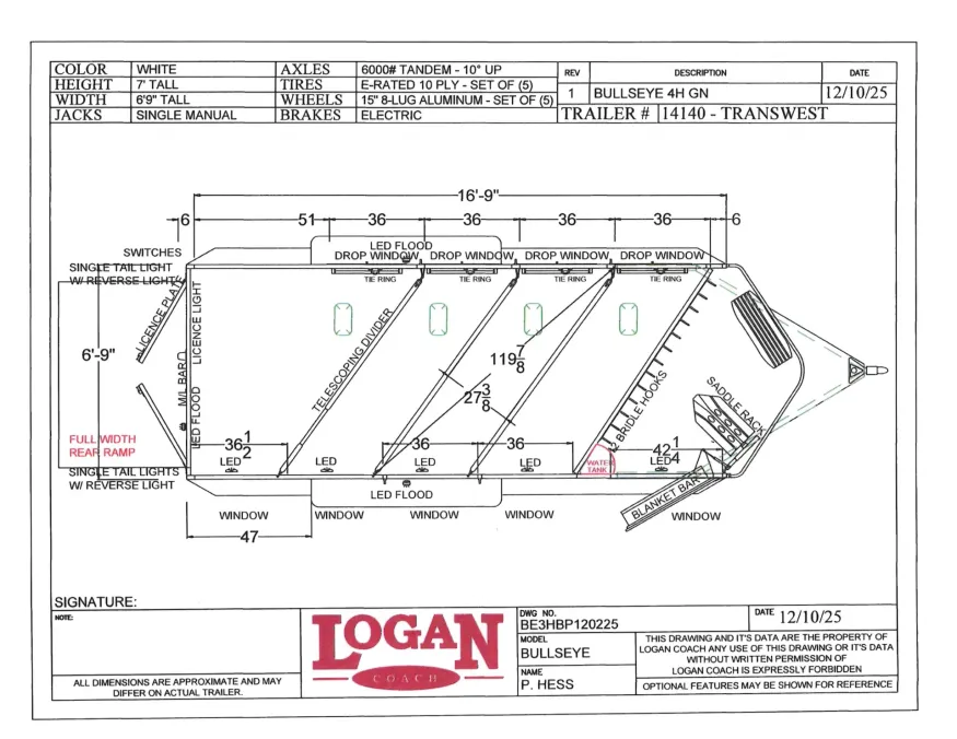2026 Logan Coach Bullseye 3HBP | Photo 1 of 1