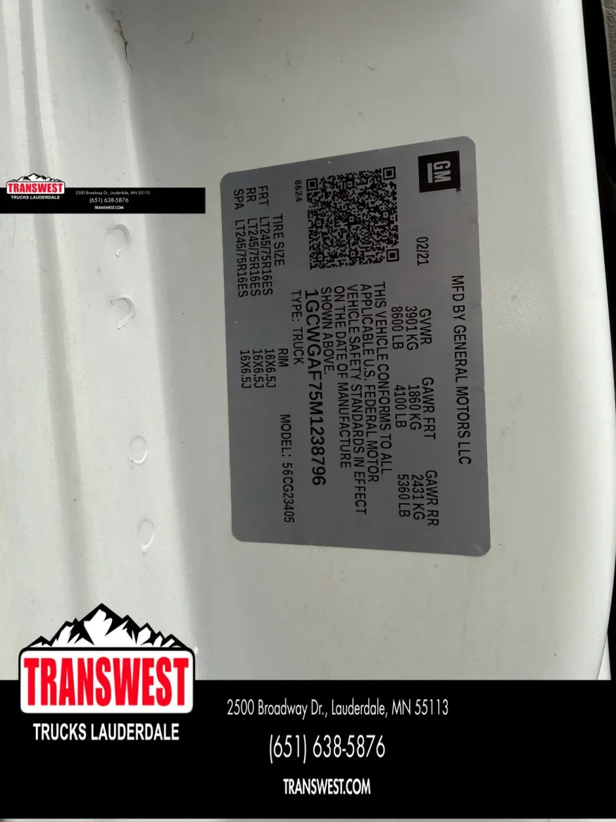 2021 Chevrolet Express 2500 Work Van | Photo 17 of 19