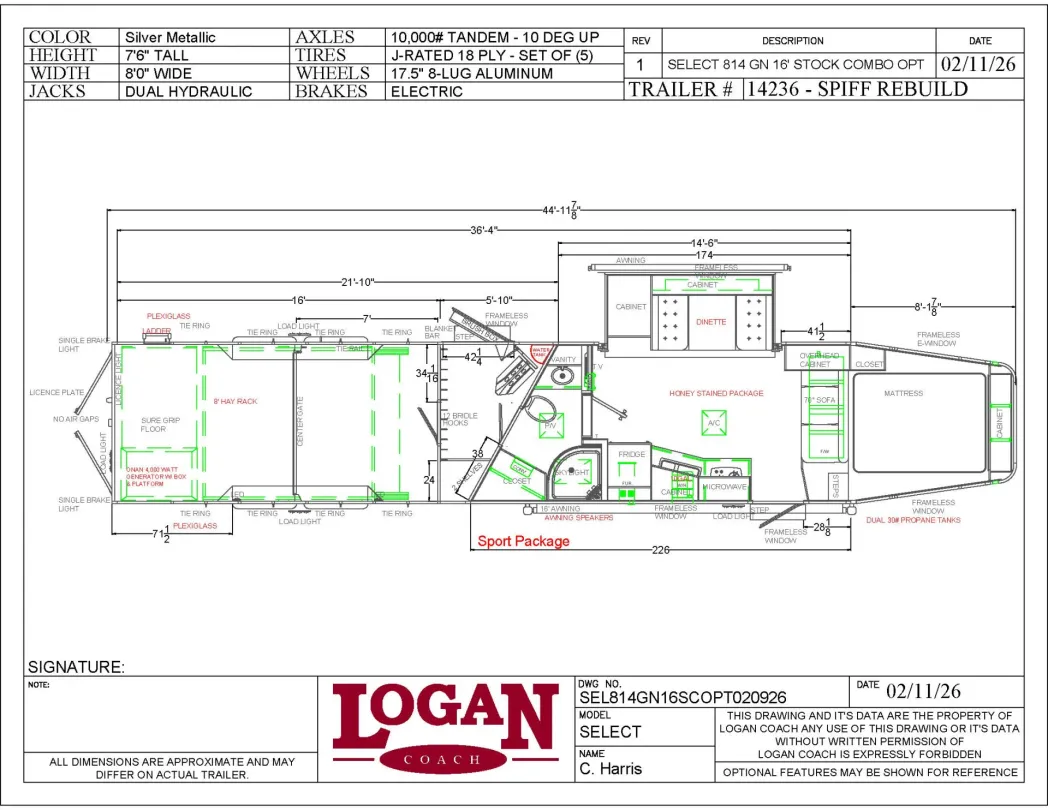 2026 Logan Coach 814 StockCombo 