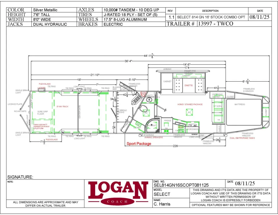 2025 Logan Coach Select 814 Stock Combo | Photo 1 of 1