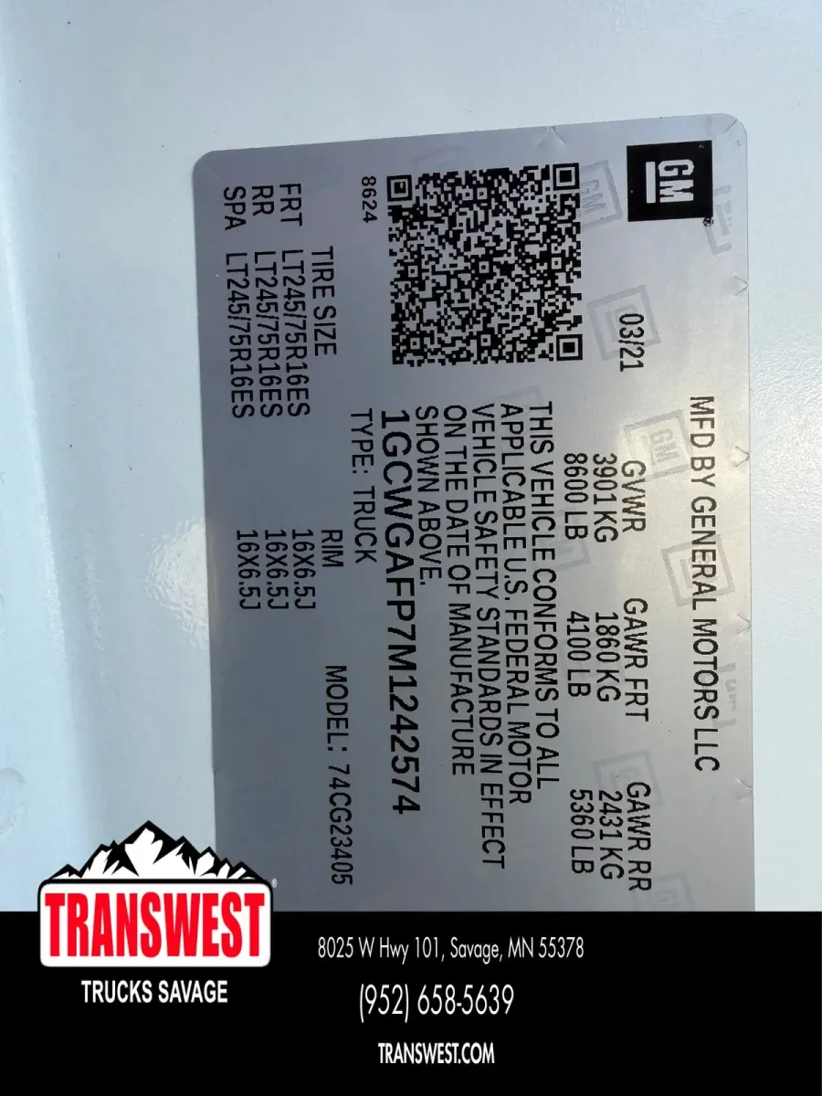 2021 Chevrolet Express 2500 Work Van | Photo 19 of 20