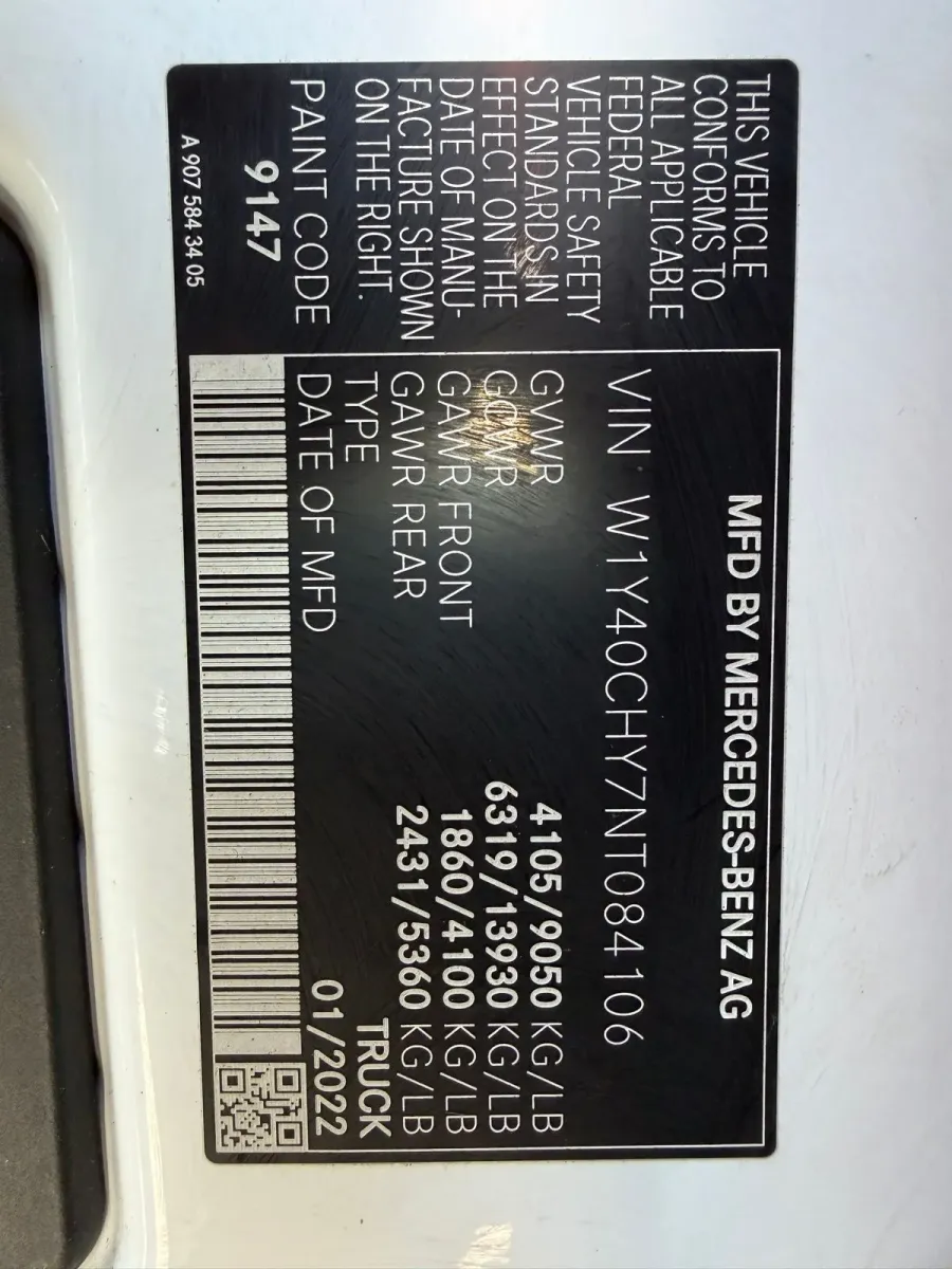 2022 Mercedes Benz Sprinter 2500 Cargo 170 WB | Photo 20 of 21