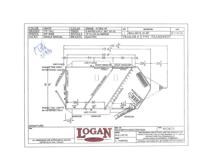 2026 Logan Coach Bullseye 2HBP | Photo 1 of 1