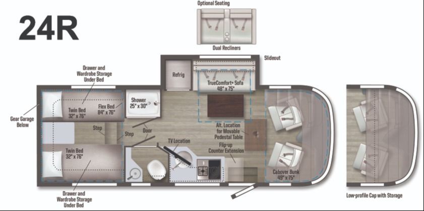 2025 Winnebago Navion 24R Floor Plan