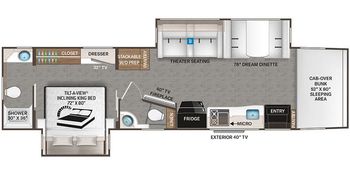 2023 Thor Inception 38MX Floor Plan
