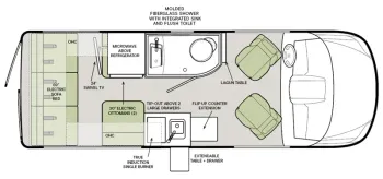 2025 Tiffin GT1 19 AG Floor Plan