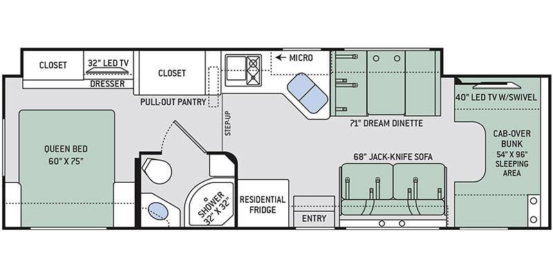 2018 Thor Four Winds 31W Floor Plan