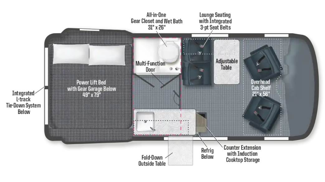 2025 Winnebago Revel 44E Floor Plan