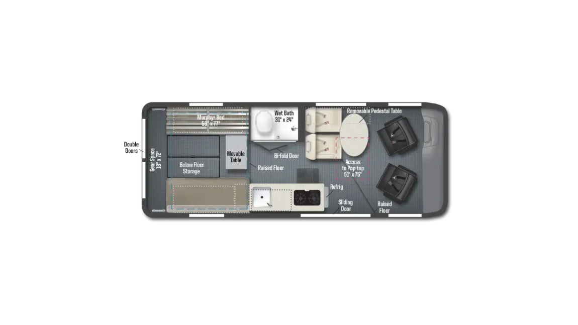 2025 Winnebago Solis 59PX Floor Plan