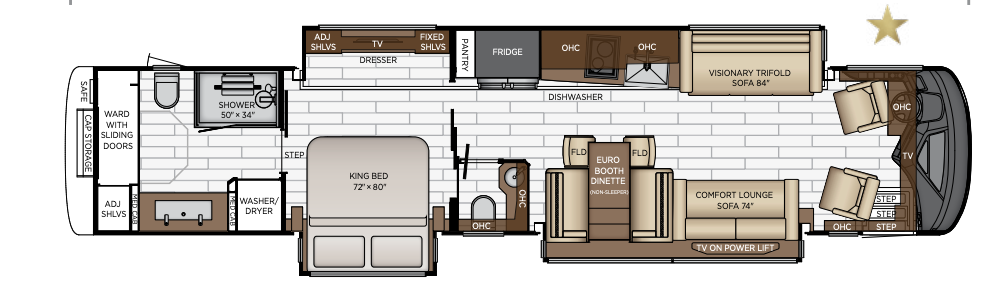 2023 Newmar King Aire 4521 Floor Plan