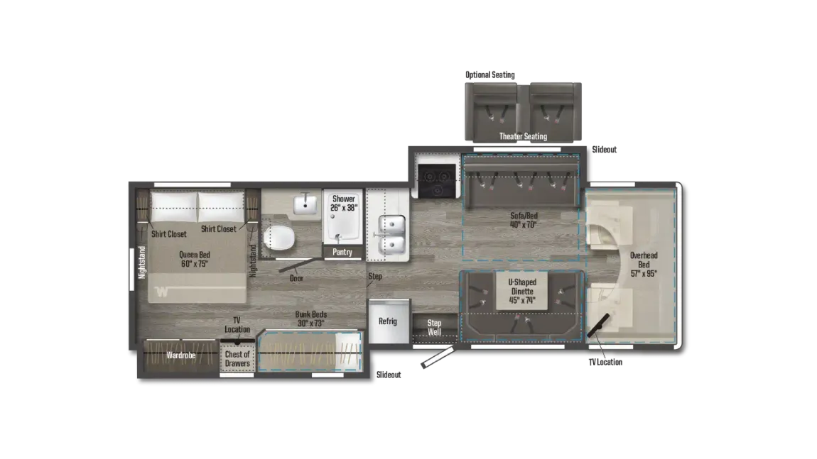2025 Winnebago Spirit 31H Floor Plan