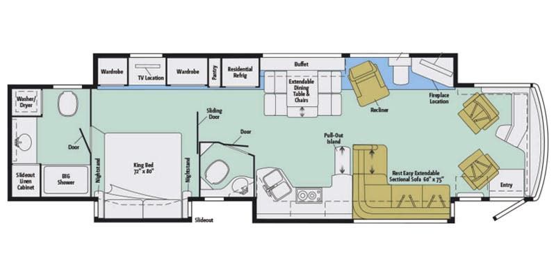 2016 Winnebago Tour 42QD Floor Plan