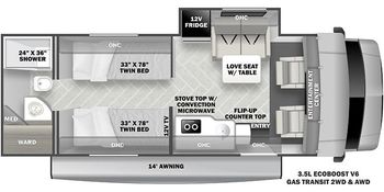 2024 Forest River Sunseeker 2370 Floor Plan