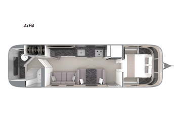2024 Airstream Classic 33FB Twin Floor Plan