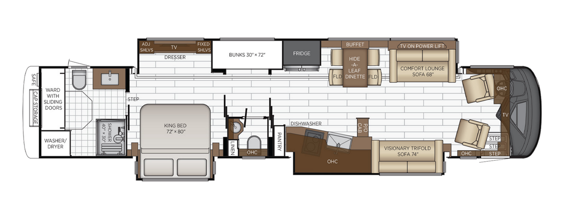 2025 Newmar King Aire 4558 Floor Plan