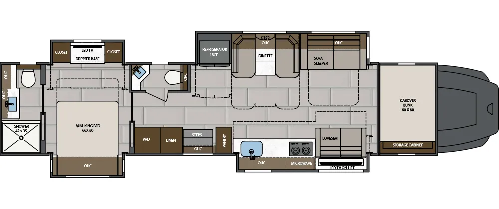 2026 Renegade Classic 45CMR Floor Plan