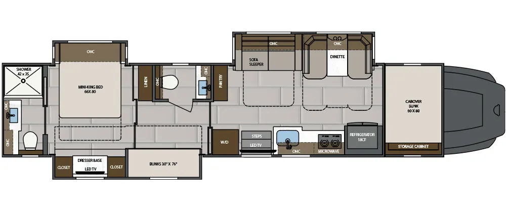 2026 Renegade Classic 45CBF Floor Plan