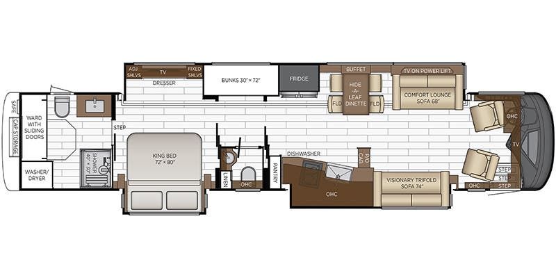 2023 Newmar King Aire 4558 Floor Plan
