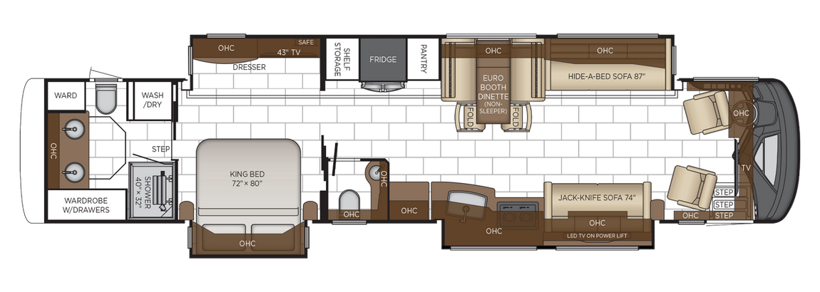 2026 Newmar London Aire 4595 Floor Plan