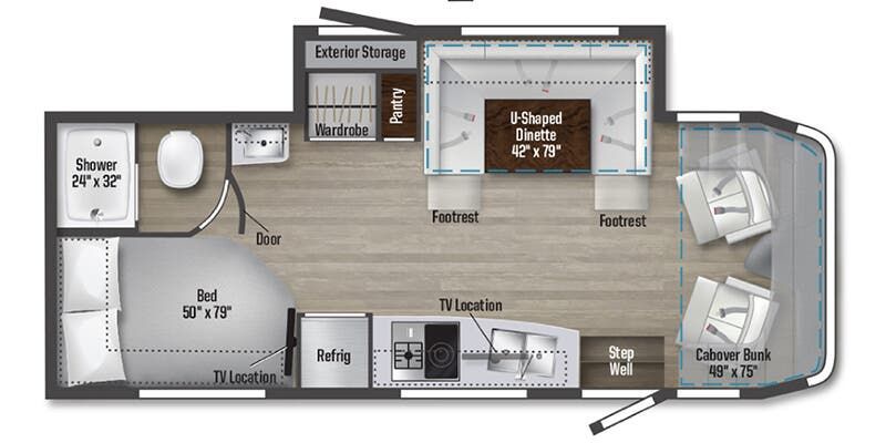 2025 Winnebago Navion 24 J Floor Plan