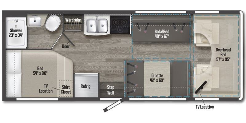 2025 Winnebago Spirit 25B Floor Plan