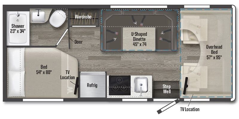 2025 Winnebago Spirit 22R Floor Plan