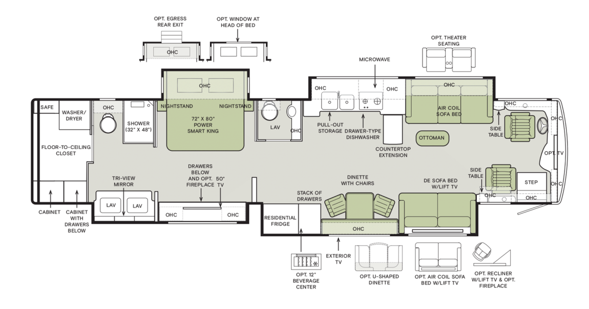2026 Tiffin Allegro Bus 45 OPP Floor Plan