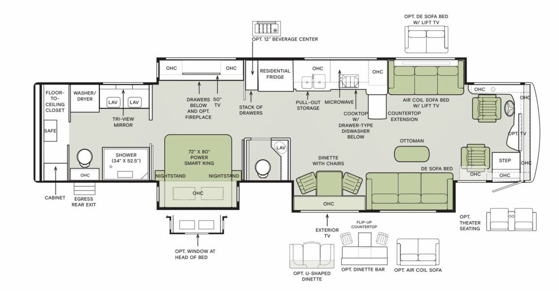 2025 Tiffin Allegro Bus 45FP Floor Plan