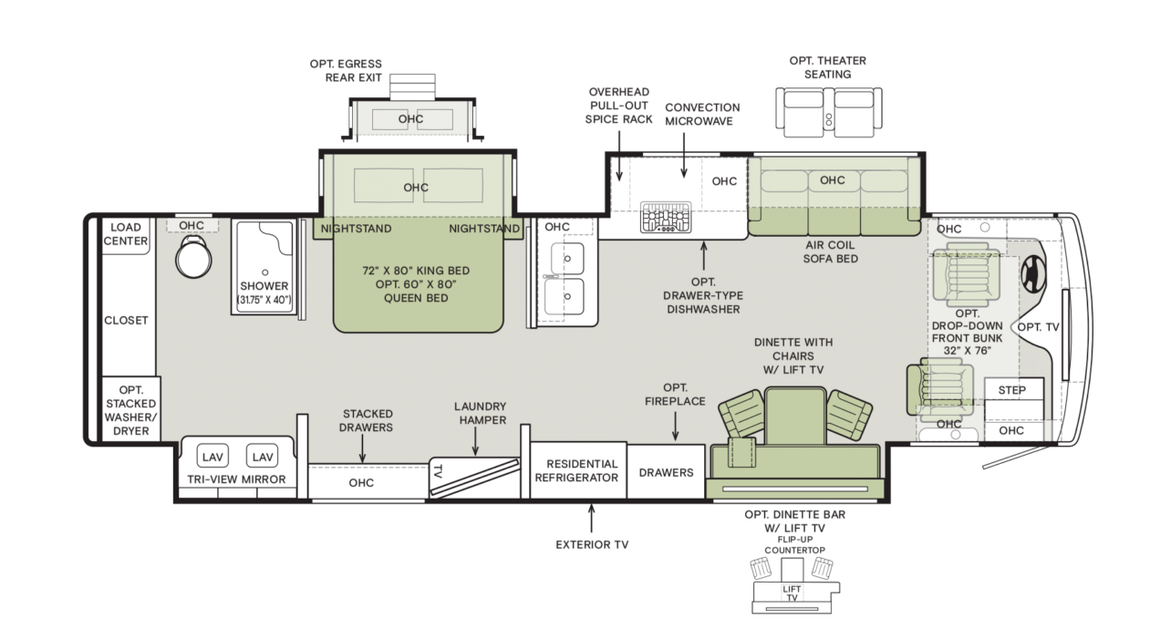 2026 Tiffin Phaeton 35CH Floor Plan