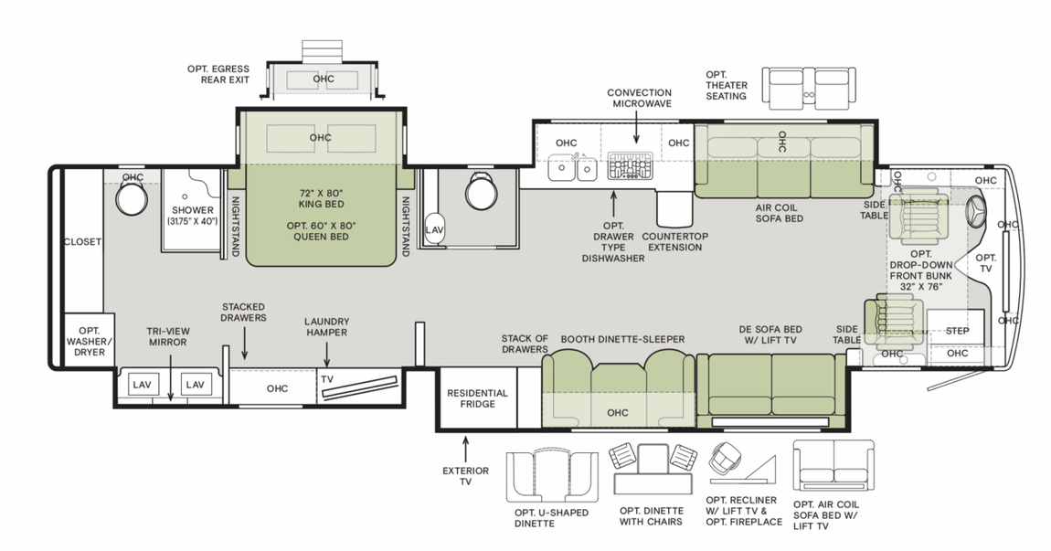 2026 Tiffin Phaeton 40IH Floor Plan