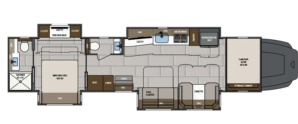 2026 Renegade Classic 43CMD Floor Plan