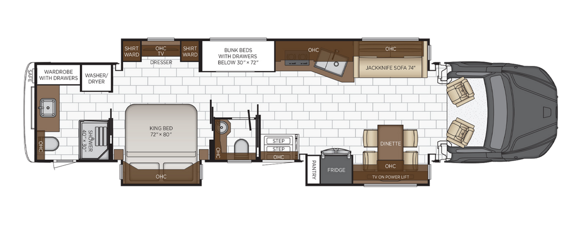 2025 Newmar Supreme Aire 4509 Floor Plan