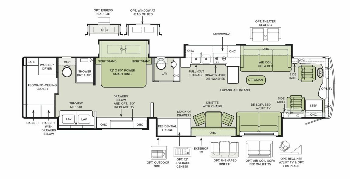 2026 Tiffin Allegro Bus 45 BTP Floor Plan
