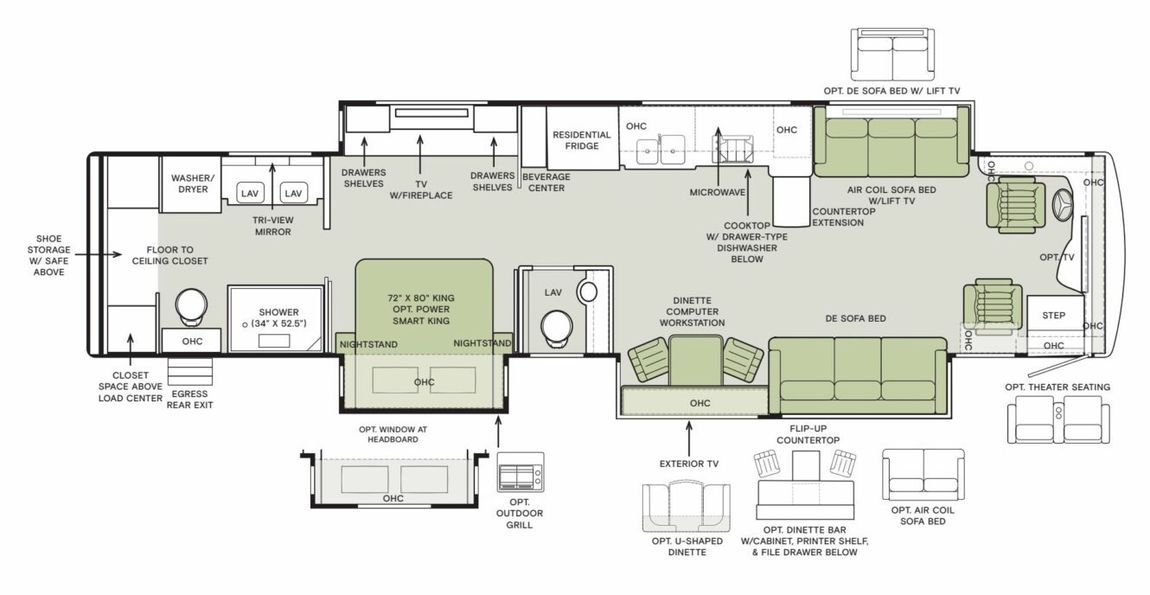 2025 Tiffin Zephyr 45FZ Floor Plan