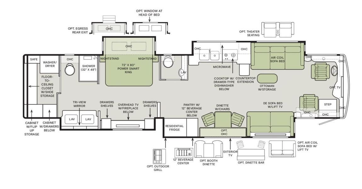 2025 Tiffin Zephyr 45PZ Floor Plan
