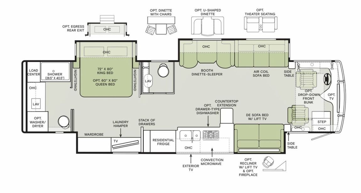 2025 Tiffin Phaeton 37BH Floor Plan