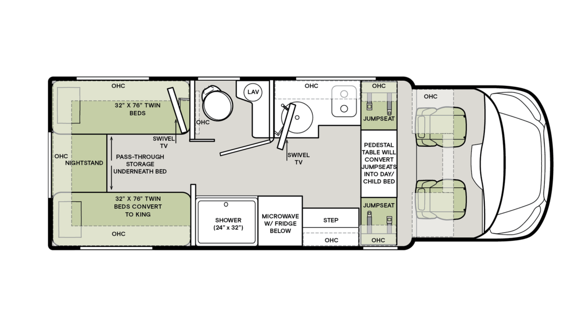 2025 Tiffin Midas 24 BT Floor Plan