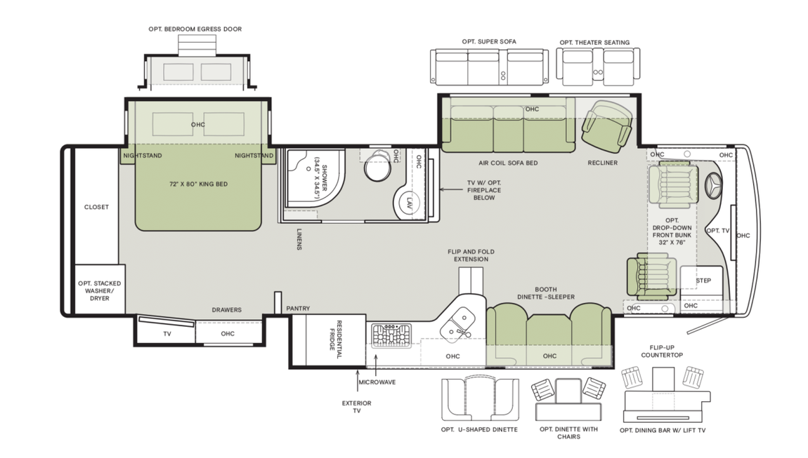 2026 Tiffin Allegro Red 33 AA Floor Plan