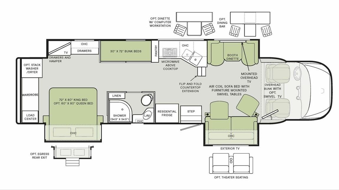 2025 Tiffin Allegro Bay 38 CB Floor Plan