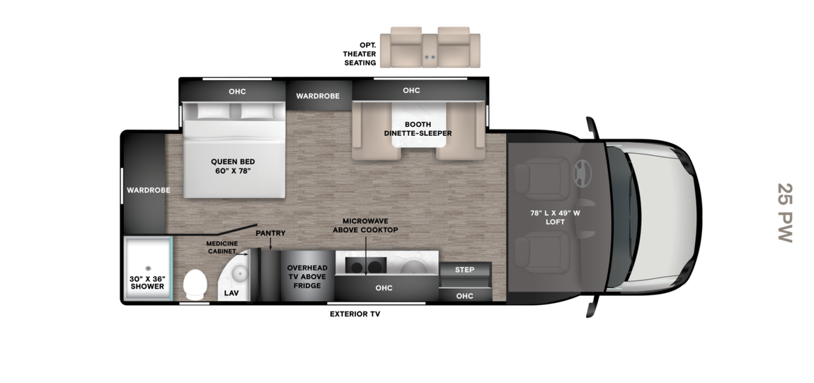 2027 Tiffin Wayfarer 25 PW Floor Plan