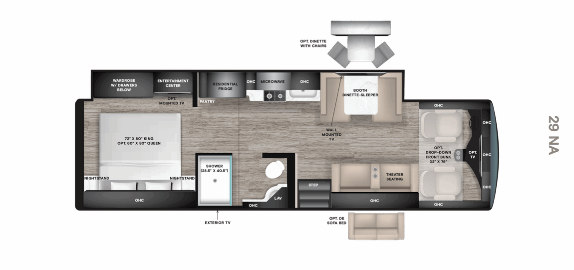 2027 Tiffin Allegro Open Road 29NA Floor Plan