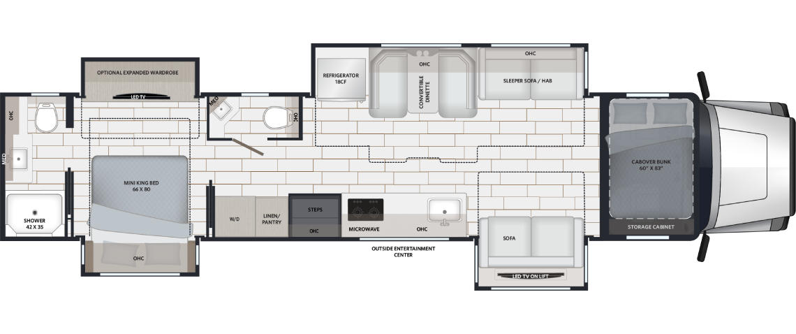 2027 Renegade Classic 45CME Floor Plan
