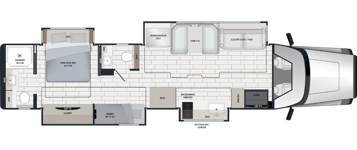 2027 Renegade XL X45QBH Floor Plan