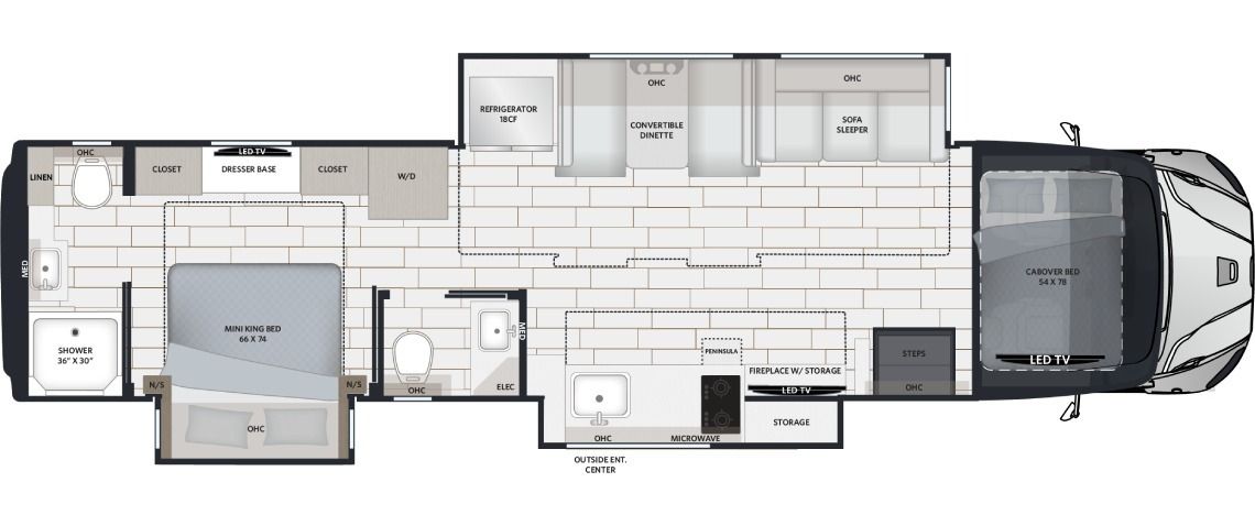 2027 Renegade Verona 40VTR Floor Plan