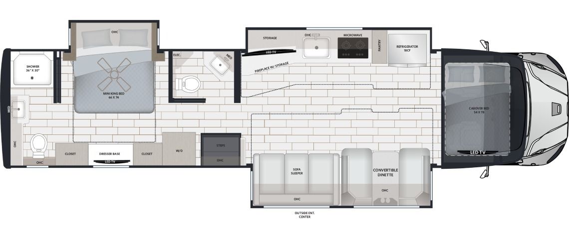 2027 Renegade Verona LE 40LRB Floor Plan