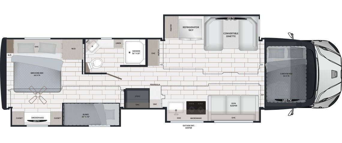 2027 Renegade Verona LE 40LBH Floor Plan