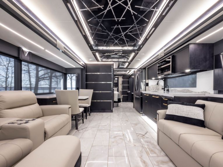 Interior photo of the 2025 Tiffin Zephyr from front to back