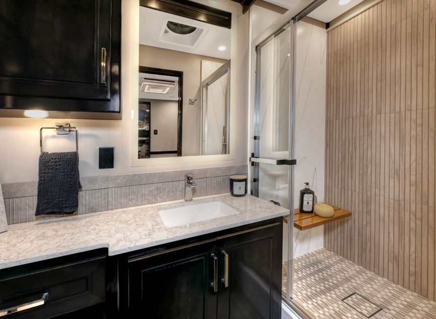 Shower and vanity in the 2026 Renegade XL